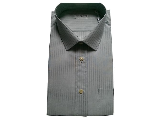 Camicia a righe Yves Saint Laurent in seta verde chiaro