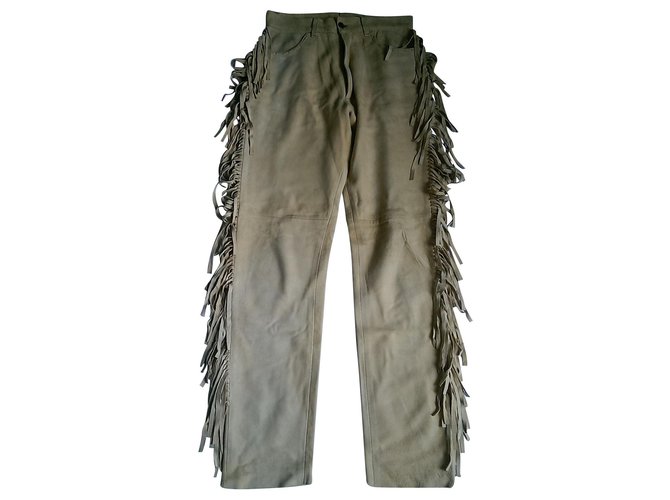 Autre Marque Pantalons, leggings Daim Jaune  ref.148987