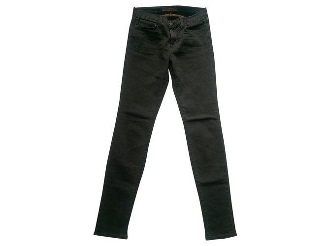 J Brand Pantalones Negro Marrón oscuro Algodón Poliéster Elastano  ref.149004