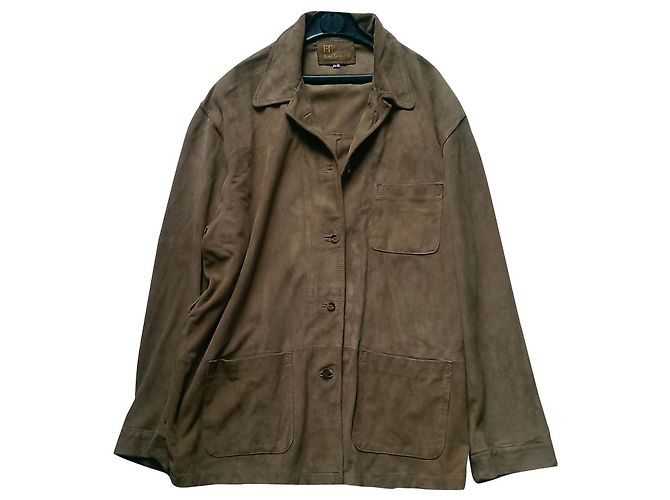 Eric Bompard Wildleder Mantel Camel XXL