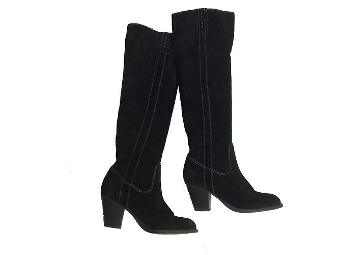 Geox Botas vaqueras de ante negras