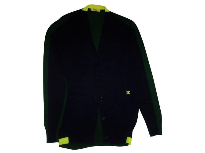 Céline Knitwear Navy blue Dark green Cashmere  ref.149121