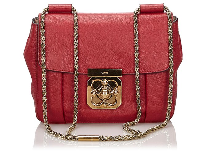 Chloé Chloe Red Leather Elsie Shoulder Bag  ref.149236
