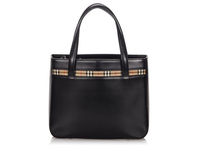 Burberry Black Leather Tote Bag Multiple colors Cloth  ref.149243