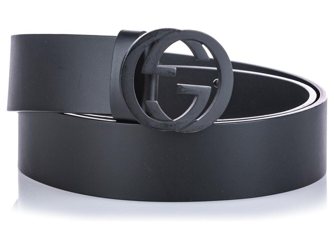 Gucci GG-Gürtel aus schwarzem Leder  ref.149247