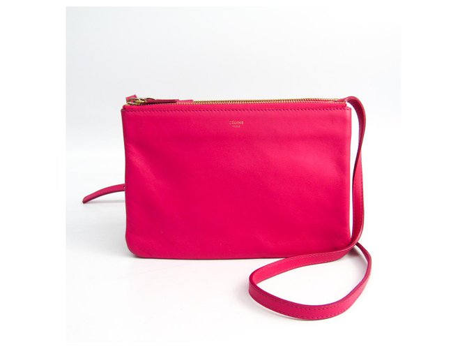 Céline Celine Pink Small Trio Leather Crossbody Bag Pony-style calfskin  ref.149265