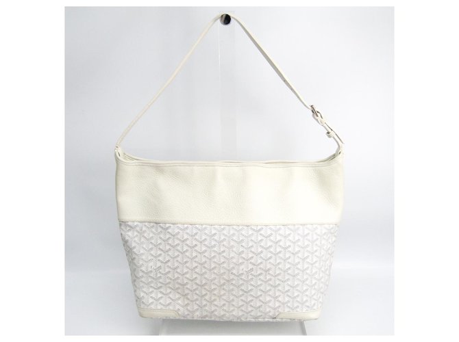 Goyard White Goyardine Grenadine Shoulder Bag Leather Cloth Cloth  ref.149274