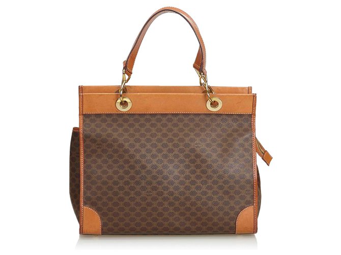 Céline Celine Brown Macadam Handbag Leather Plastic  ref.149309
