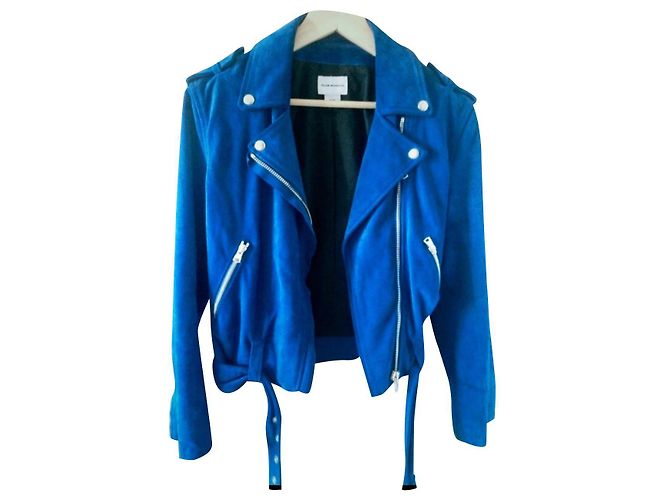 Giacca Biker Club Monaco in nubuck blu