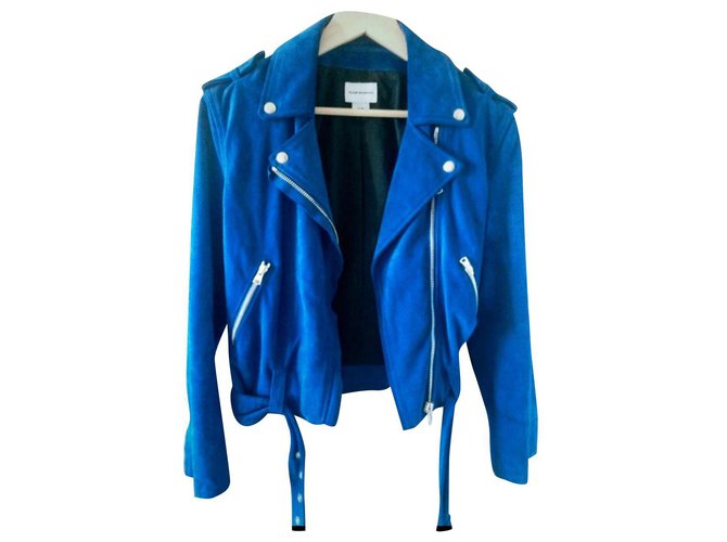 Club Monaco Biker jackets Blue Nubuck  ref.149314