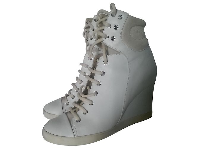 Stivaletti con zeppa See by Chloé Beige Camoscio Bianco sporco