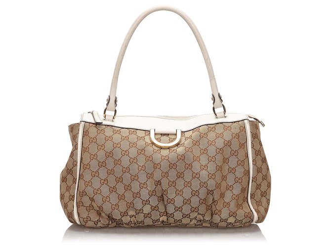 Gucci GG Canvas Abbey D-Ring Tote Bag Brown