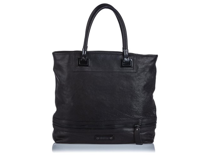Burberry Black Leather Tote Bag  ref.149437