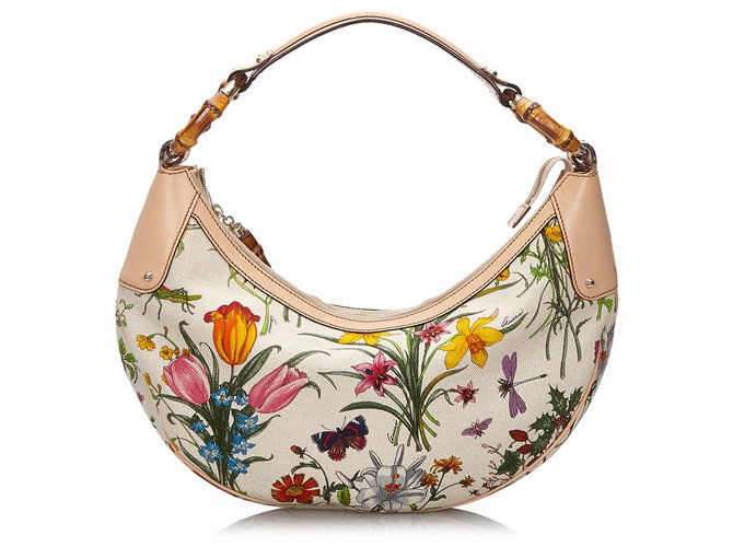 gucci flora bamboo bag