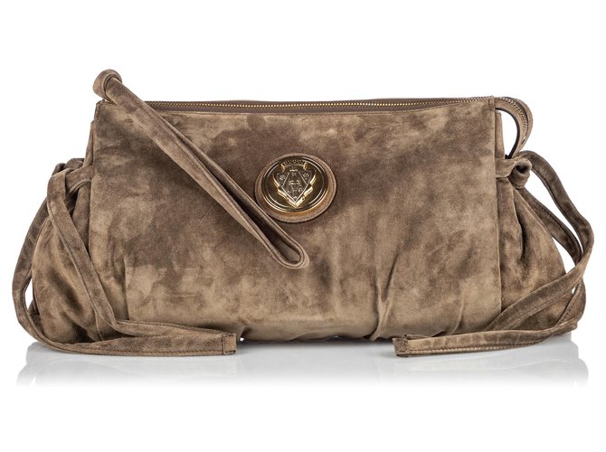 Gucci Brown Suede Hysteria Clutch Bag Leather  ref.149444