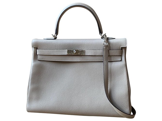 Hermès Kelly 35 Grey Leather  ref.149520