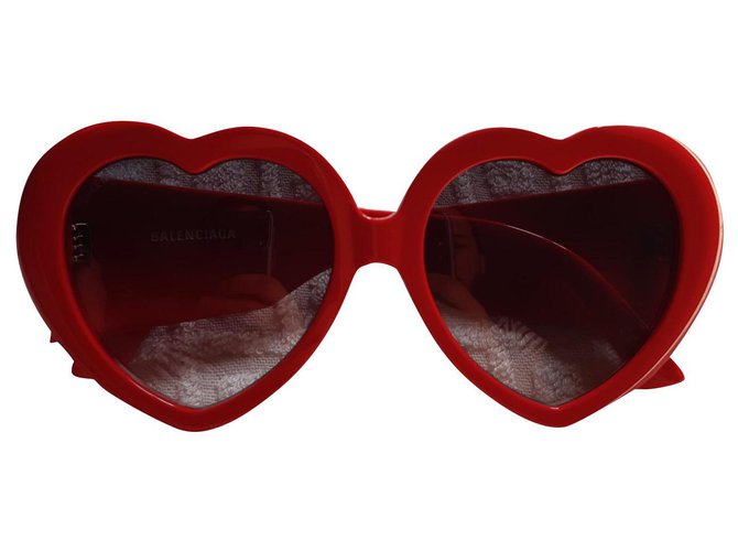 Balenciaga Des lunettes de soleil Acetate Rouge  ref.149521