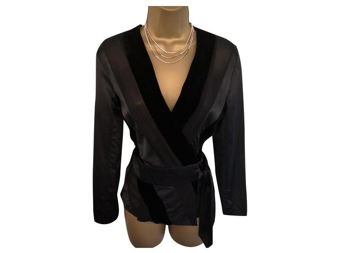 By Malene Birger Tops Black Silk Velvet Satin ref.149560 Joli Closet