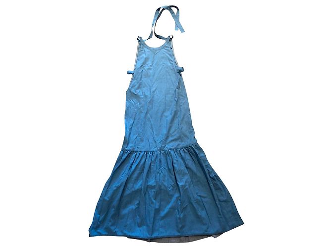 Louis Vuitton Vestido azul em algodão
