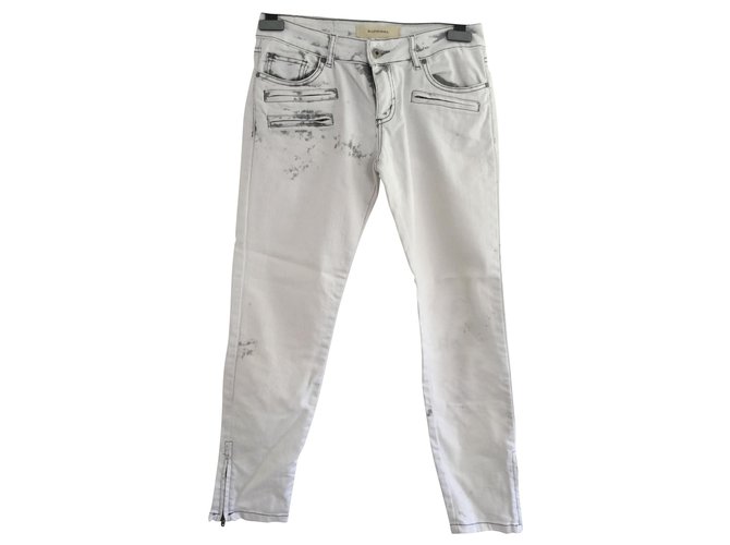 Autre Marque Jeans Cinza Fora de branco Algodão Elastano  ref.149655