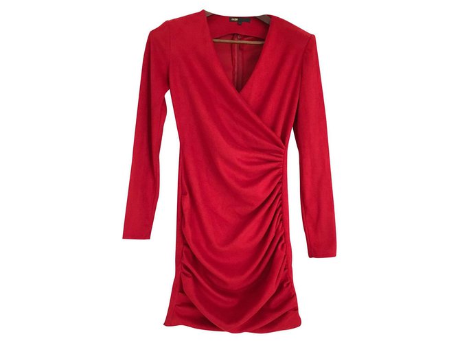 Maje langärmliges Kleid Bordeaux Polyester  ref.149671
