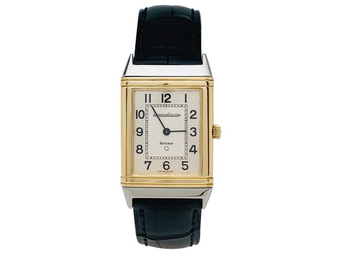 Jaeger Lecoultre model "Reverso" two-tone. Leather Steel  ref.149696