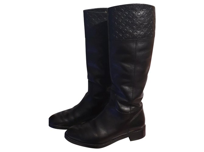 Bottes Louis Vuitton cuir 38 Noir  ref.149736