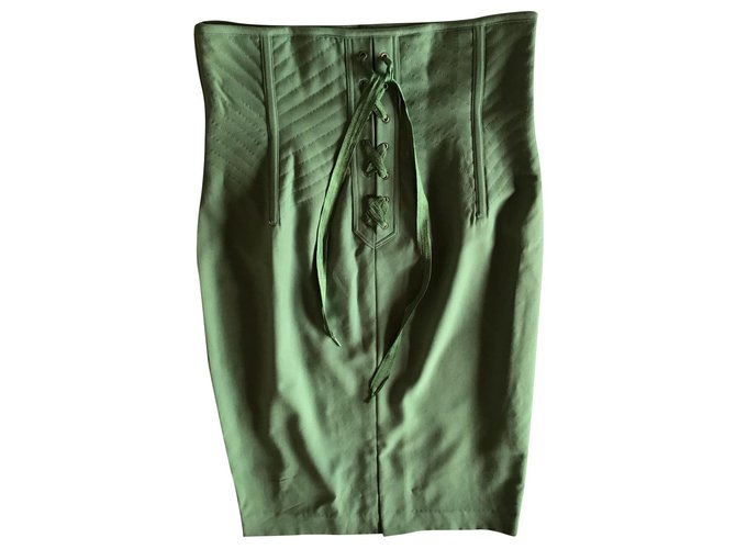 Gonna corsetto Jean Paul Gaultier Verde Lana  ref.149768