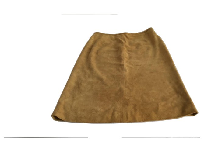 Céline Celine Leather Skirt Light brown Caramel  ref.149769