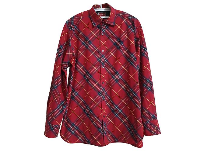 Tommy Hilfiger Red Label Tartan Hemd Baumwolle Rot Mehrfarben