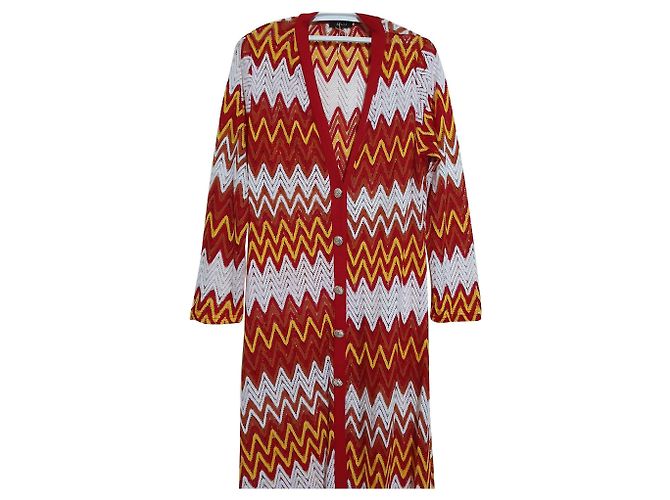 Vintage East Lange Strickjacke Mehrfarbig Mehrfarben
