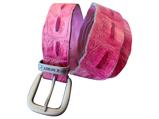 Cinturón Armani Jeans de cuero rosa 100 cm