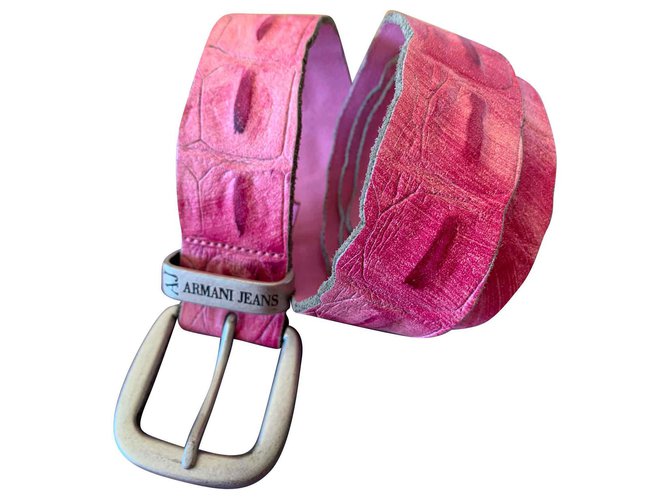 Armani Jeans Cinturones Rosa Cuero  ref.149868