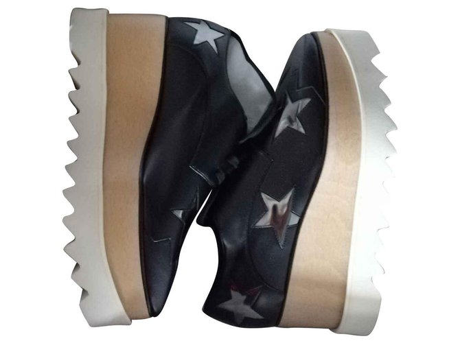 Stella Mc Cartney sapatos stella mcCARTNEY NEW Preto Couro  ref.149885