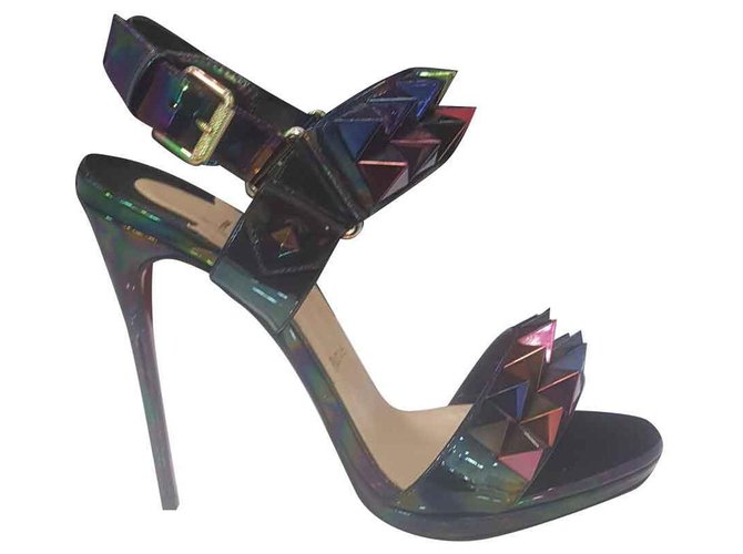CHRISTIAN LOUBOUTIN 37 NEW Cuir vernis Multicolore  ref.149912