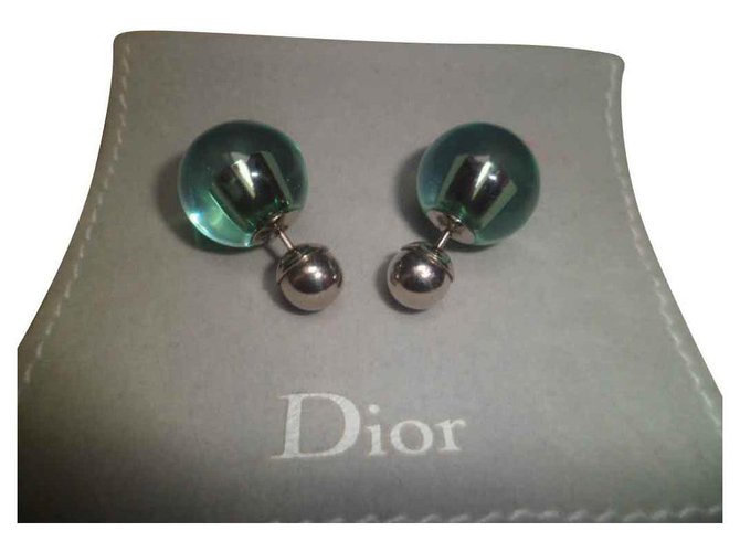 Tribals earrings Dior Résine Vert clair  ref.149949