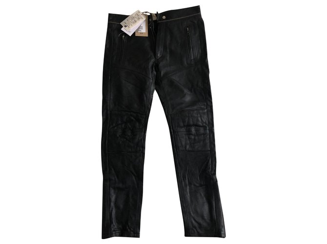 Isabel Marant Pour H&M Pantalones Negro Cuero  ref.149998