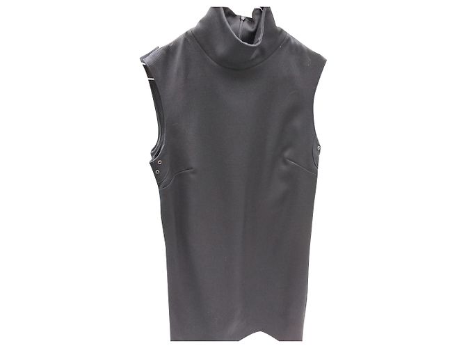 Burberry ärmelloses schwarzes Wollkleid