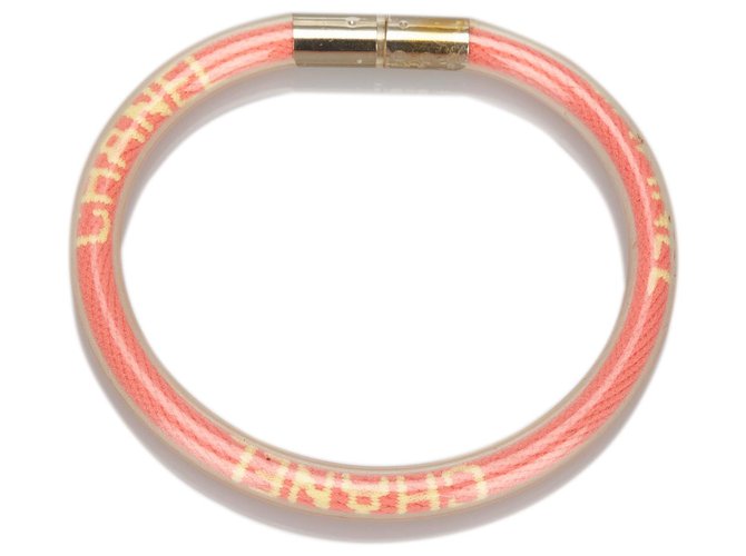Chanel pulseira de tubo de vinil laranja Plástico  ref.150164