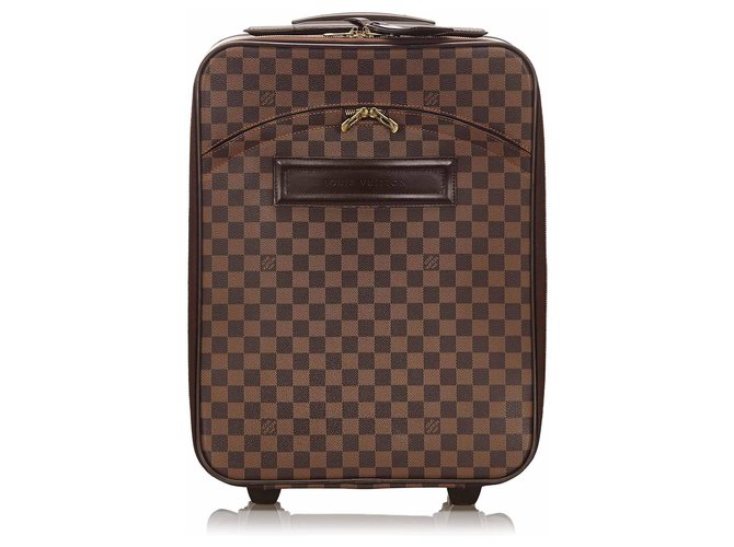 Louis Vuitton Brown Damier Ebene Pegase 45 Leather Cloth  ref.150170