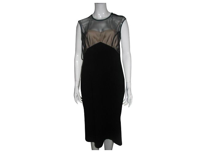 Diane Von Furstenberg Suri Bustierkleid Schwarz Creme Seide Wolle Roh
