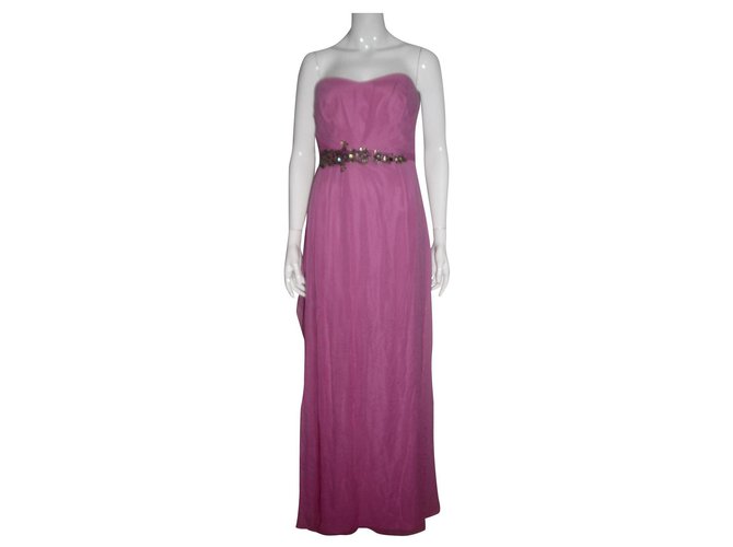 Marchesa Bejewelled ball gown Pink Silk  ref.150187