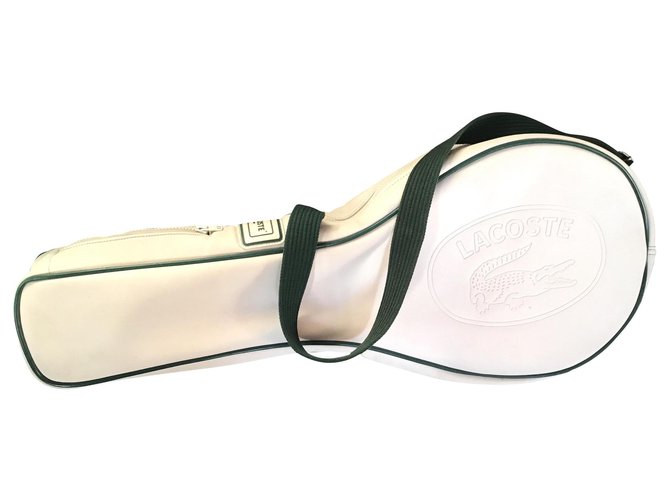 Lacoste Bags Briefcases White Dark green Leatherette  ref.150195