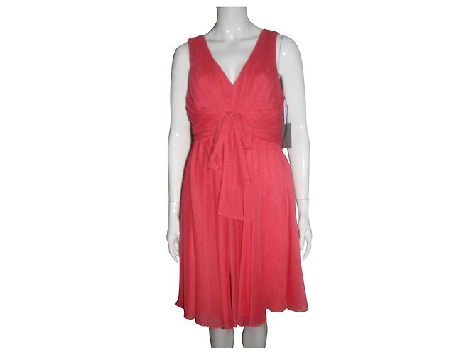 Vera Wang Chiffon Kleid Koralle