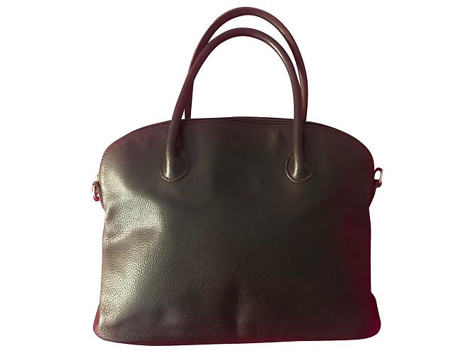 Bolso Longchamp de piel de cordero marrón Marrón oscuro