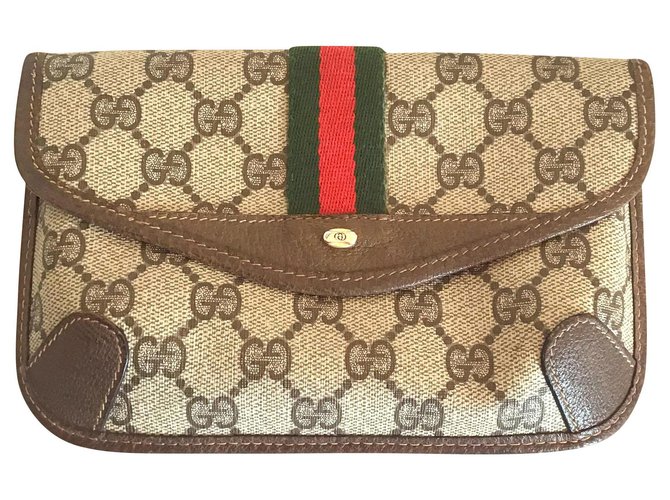 Gucci Clutch-Taschen Mehrfarben Leder Leinwand Tuch  ref.150245
