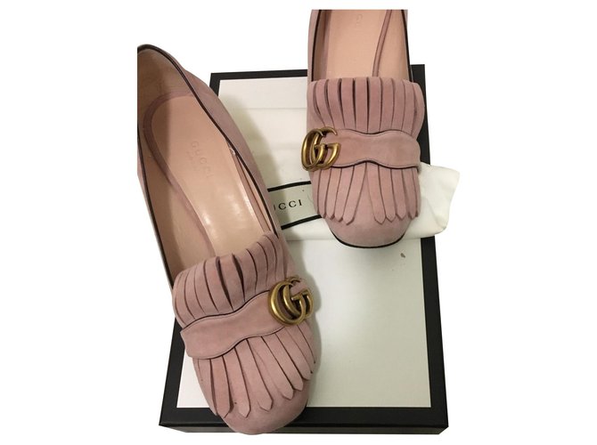 Gucci Heels Pink Deerskin  ref.150248