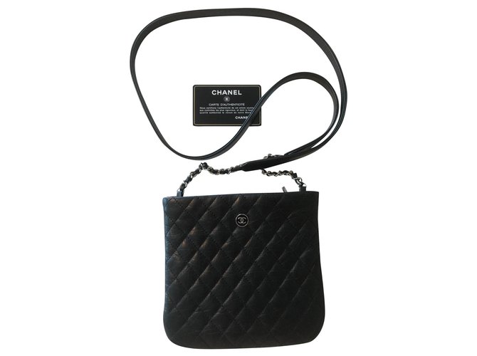 Chanel shoulder sling bag Black Lambskin  ref.150441