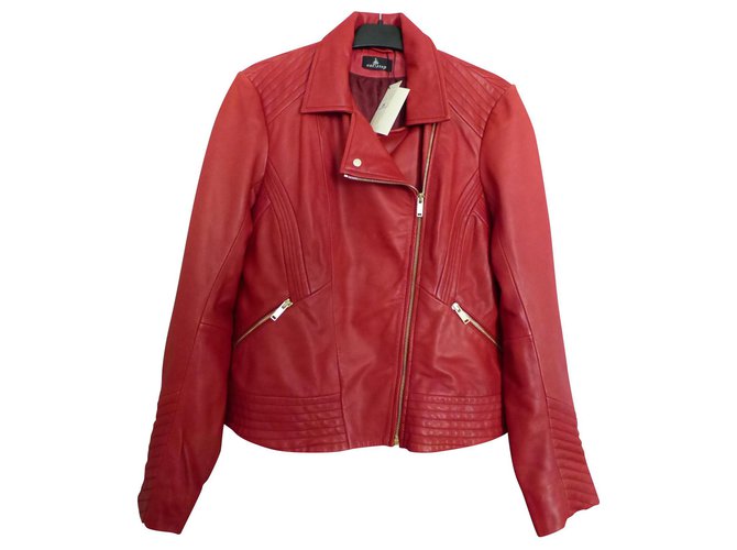 One step Biker jackets Red Lambskin  ref.150453