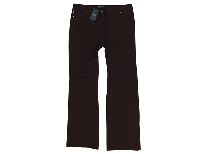 ARMANI JEANS Gerade geschnittene Jeans T33 Neu mit Etiketten Schokolade Baumwolle  ref.150454